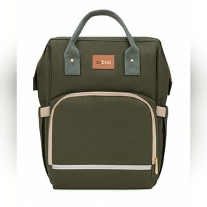 Debug Multi-Function Diaper Bag Backpack – Green / Beige Trim